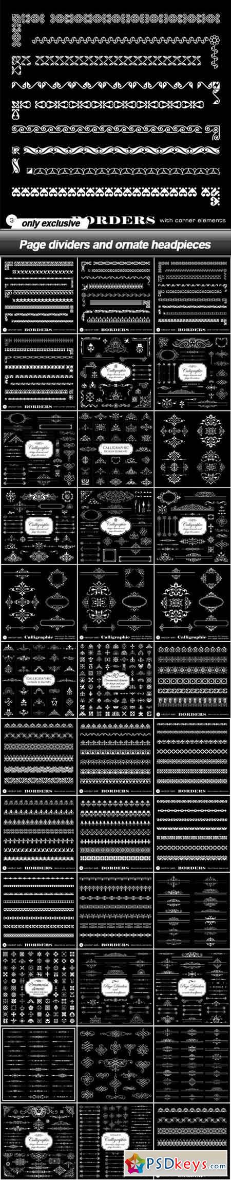 Page dividers and ornate headpieces - 35 EPS