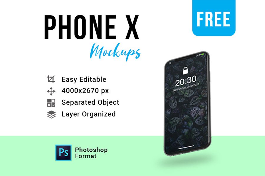 Stylish IPhone X Free Mockup