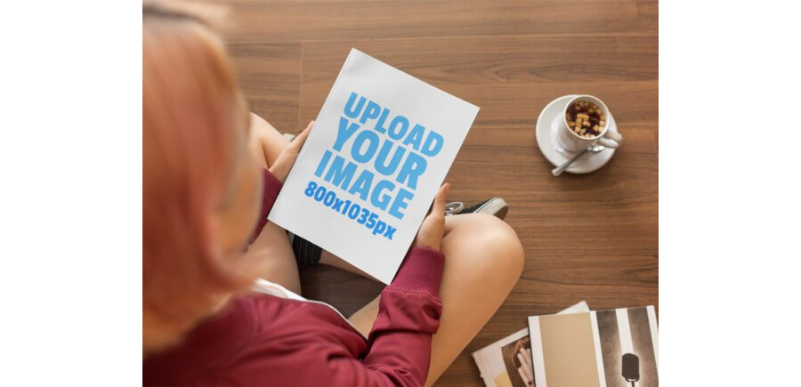 Woman reading a Magazine Mockup Generator