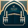 Paper style islamic hajj pilgrimage illustration Free Vector