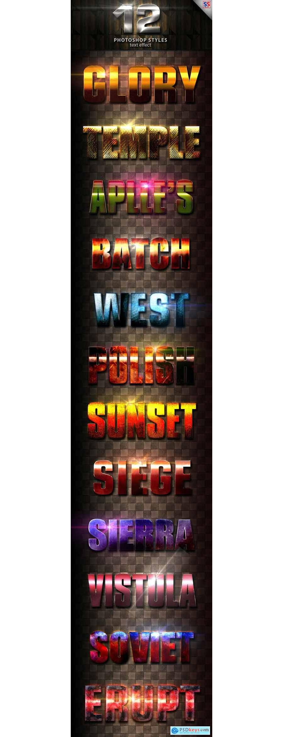 12 Light Photoshop text Effect vol 25