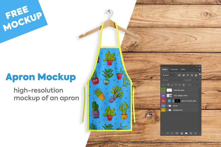 Apron Mockup PSD Free Download