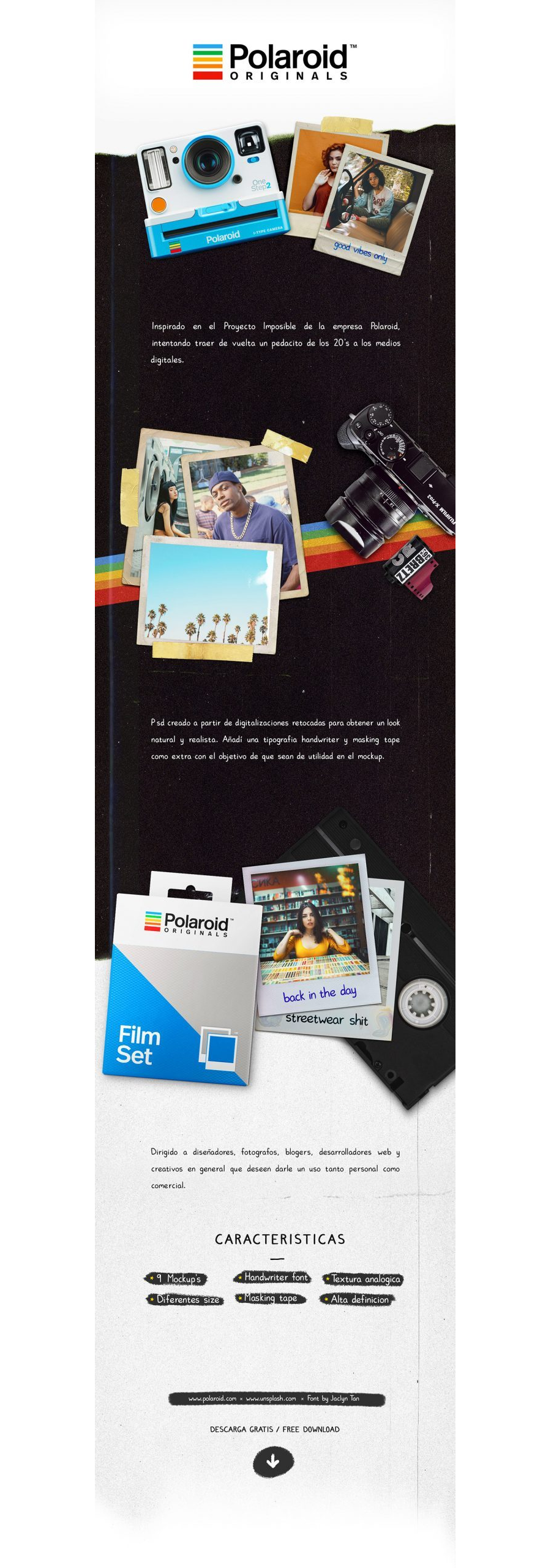 Free Polaroid PSD Mockup