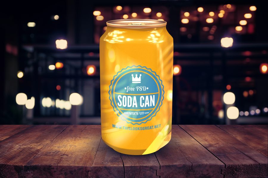 Soda Can Free PSD Mockup