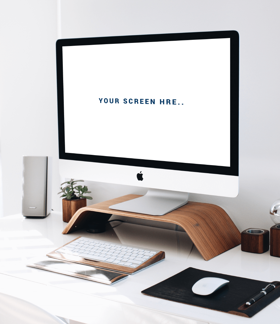 Free IMac WorkSpace Mockup