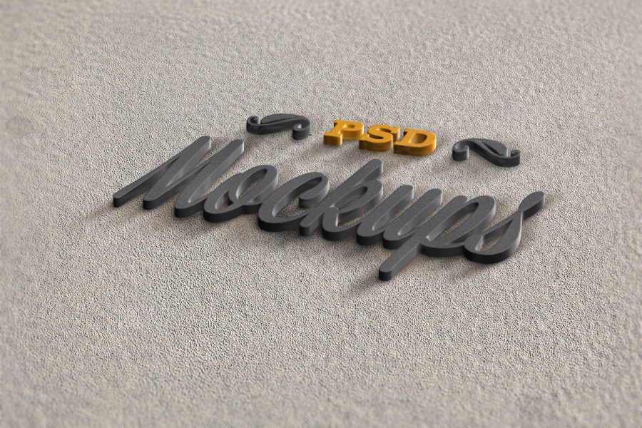 Free 3D Stylish Logo Mockup PSD Vol. 1