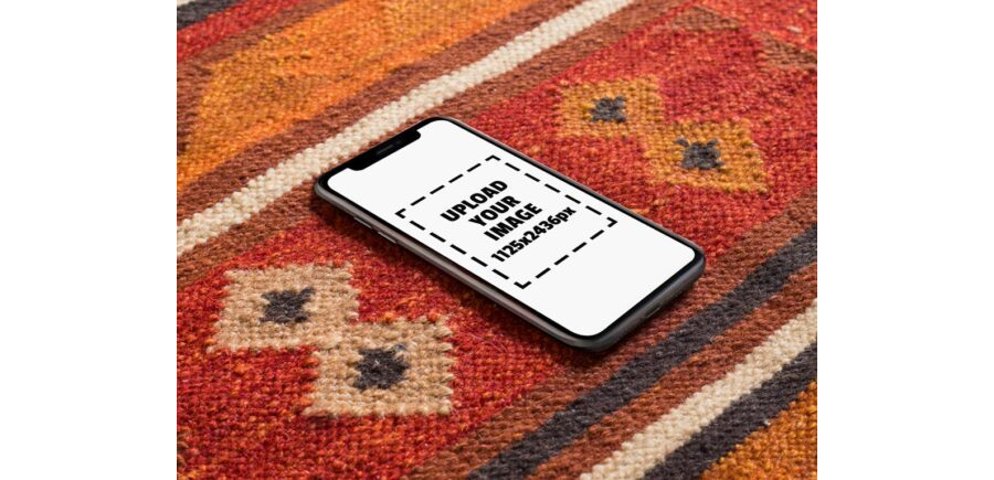 iPhone XS on a Carpet Mockup Generator