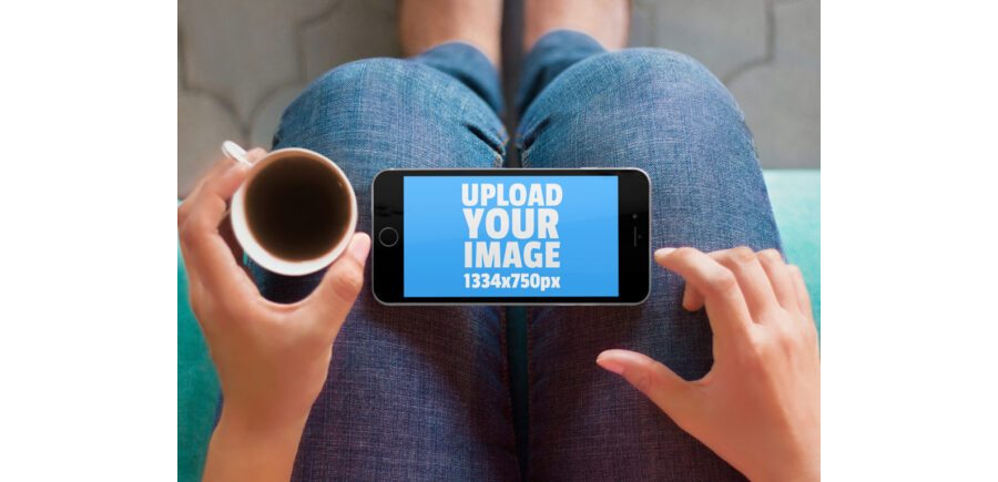 iPhone on Knees Mockup Generator