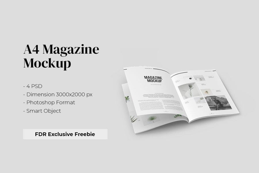 Free A4 Magazine Mockup