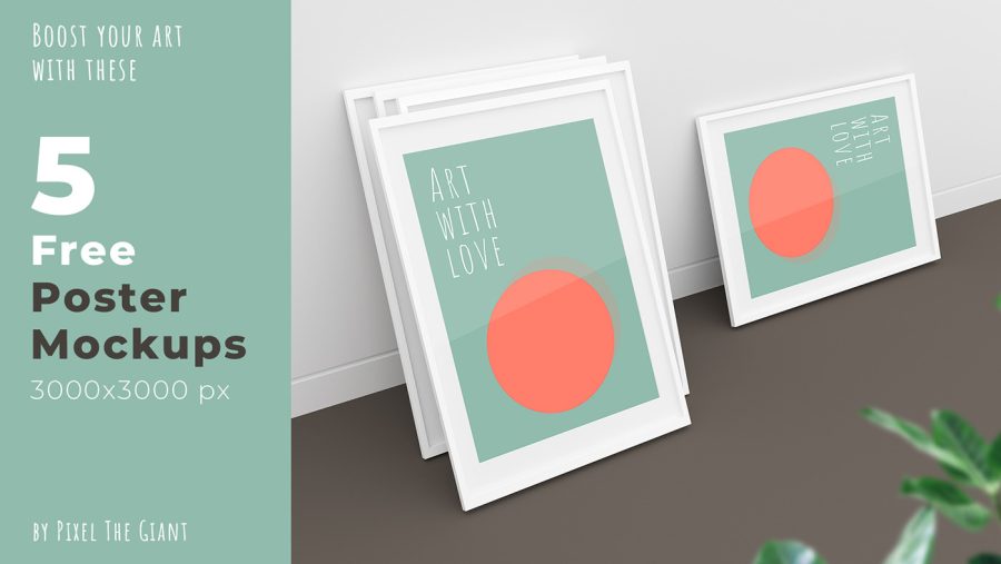 Free 5 Free Poster Mockups