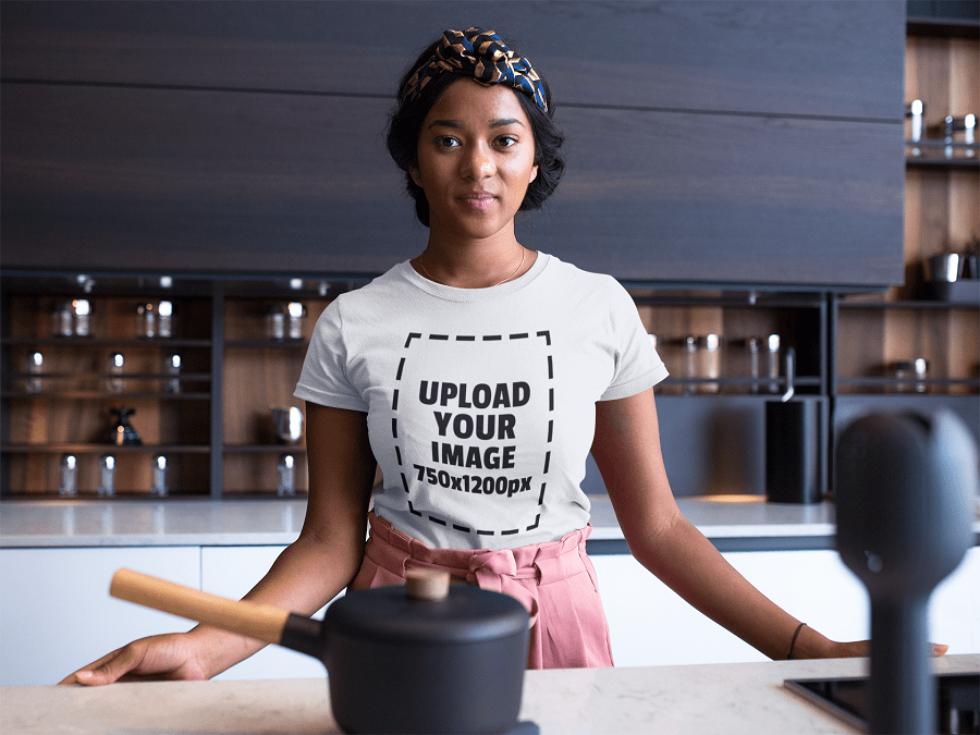 Woman Wearing T-Shirt Mockup