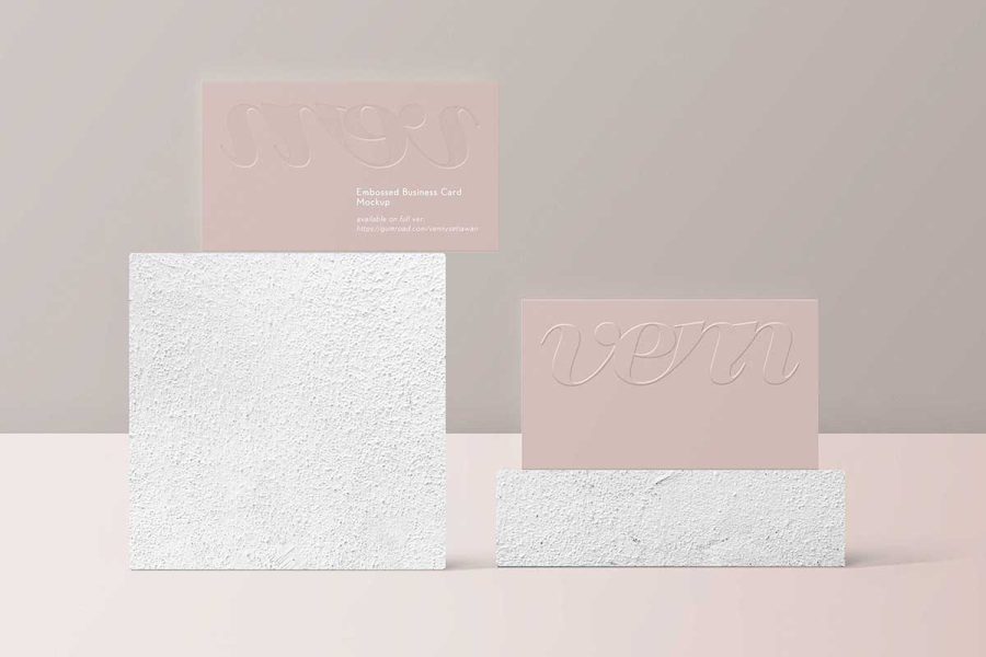 Debossed Business Card Mockup