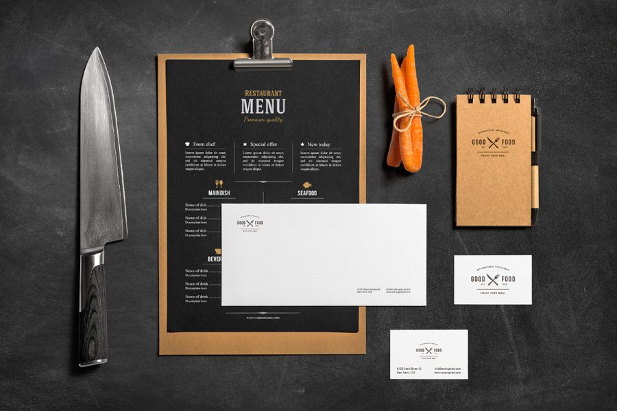 Stationery Food Free Mockup