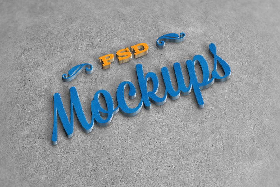 Free 3D Stylish Logo Mockup PSD Vol. 2