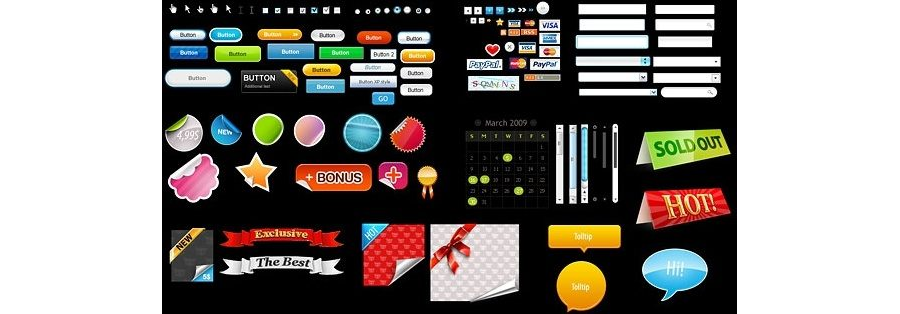 Very useful web design decorative elements psd layered Free psd