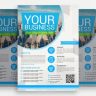 Blue and white business brochure Free Psd