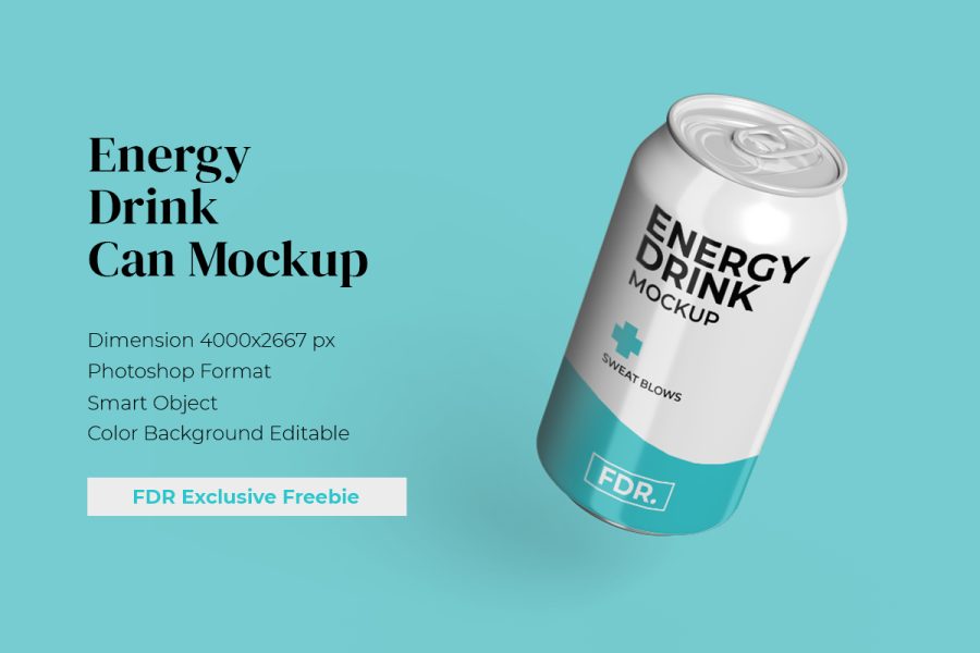 Large Soda Can Mockup